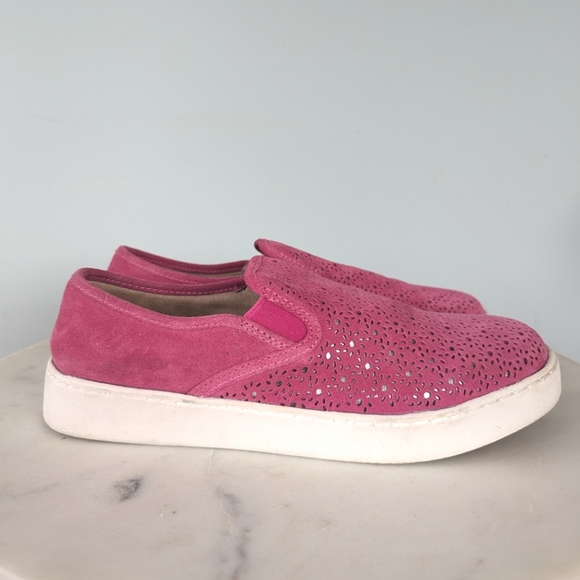 Jack Rogers Ronnie Pink Perforated Suede Slip On Sneakers - Picture 3 of 10